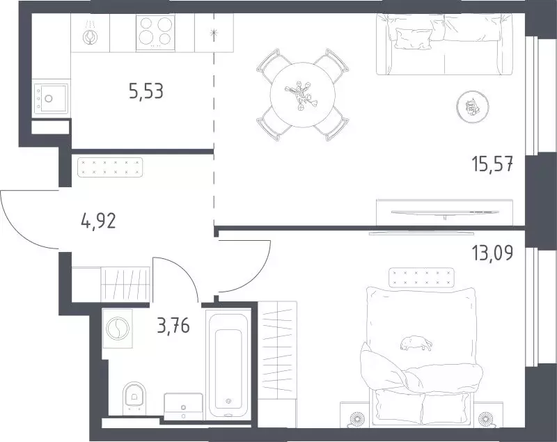 1-к кв. Московская область, Одинцовский городской округ, Заречье пгт ... - Фото 1
