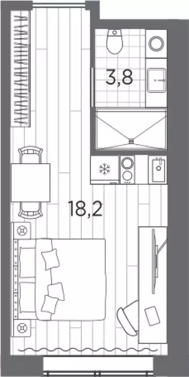 Студия Санкт-Петербург просп. Стачек, 62Е (22.0 м) - Фото 0