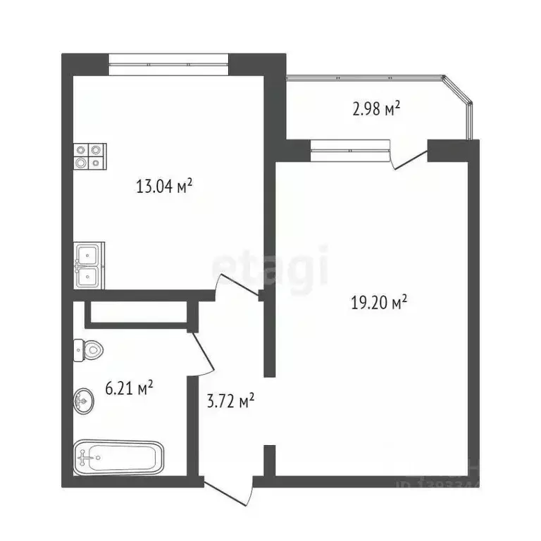 1-к кв. Тюменская область, Тюмень Кремлевская ул., 112к3 (42.0 м) - Фото 1