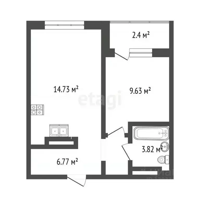 1-к кв. Тюменская область, Тюмень ул. Анатолия Клиндюка, 4к1 (38.0 м) - Фото 1