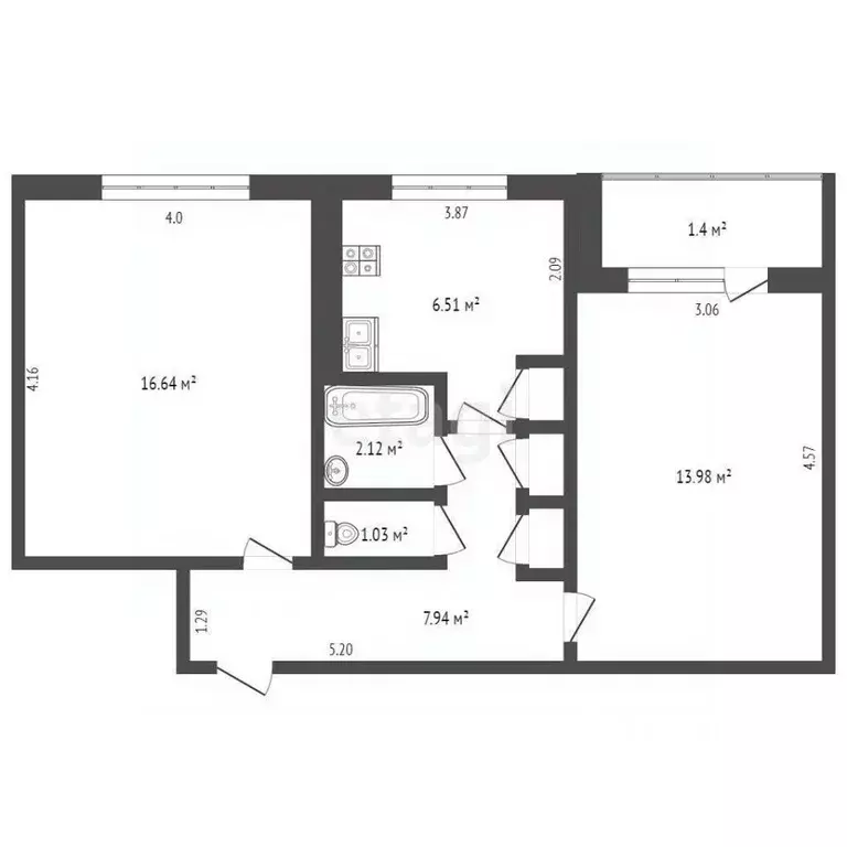 2-к кв. Мордовия, Саранск Гожувская ул., 44 (49.6 м) - Фото 1