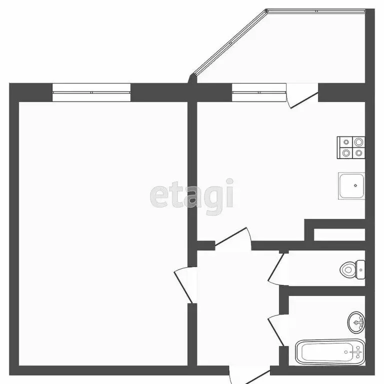 1-комнатная квартира: Тюмень, Обдорская улица, 7 (41.5 м) - Фото 0