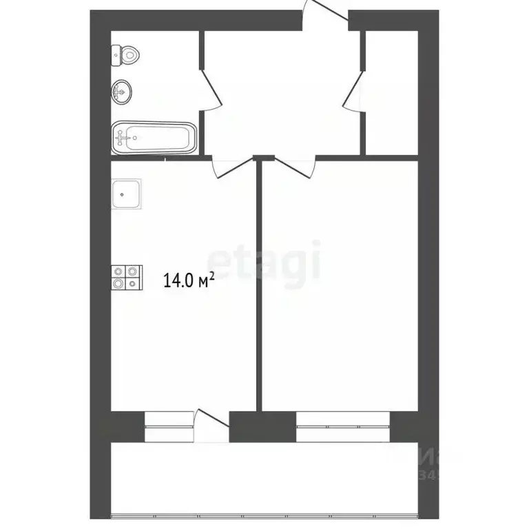 1-к кв. Марий Эл, Медведево городское поселение, Медведево пгт ул. ... - Фото 2