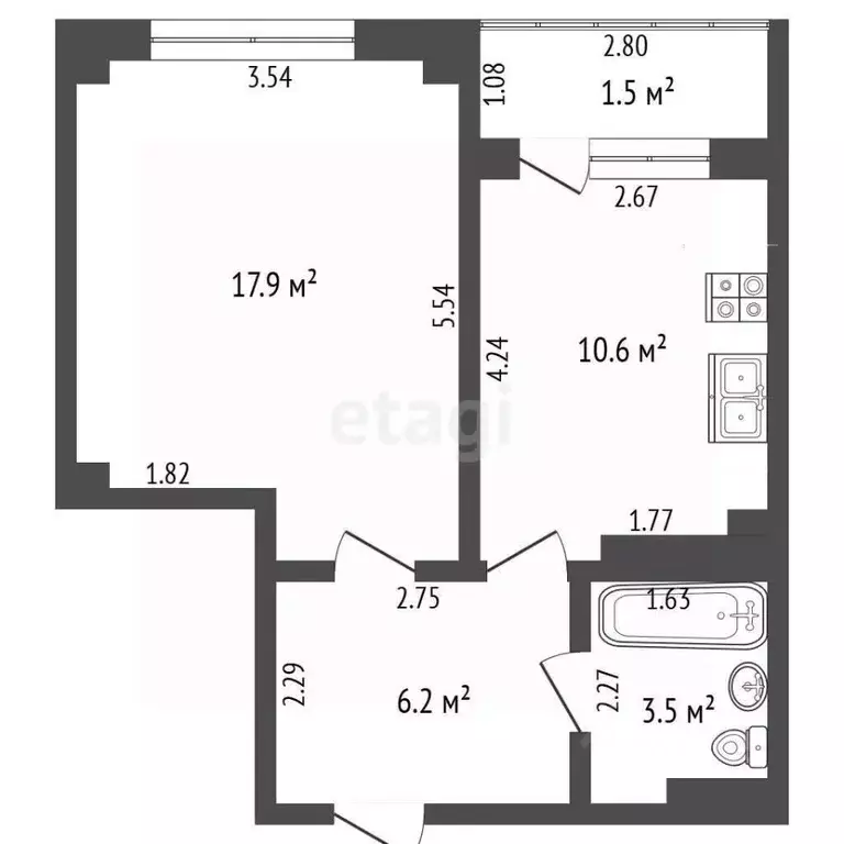 1-к кв. Ростовская область, Батайск ул. Северная Звезда, 2 (40.0 м) - Фото 2