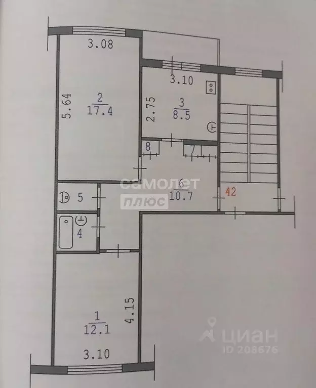2-к кв. Московская область, Егорьевск 4-й мкр, 4 (53.6 м) - Фото 2