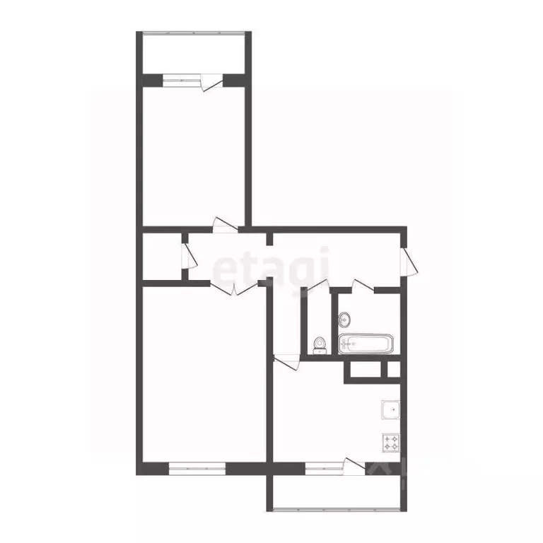 2-к кв. Смоленская область, Смоленск ул. Попова, 119 (45.2 м) - Фото 2
