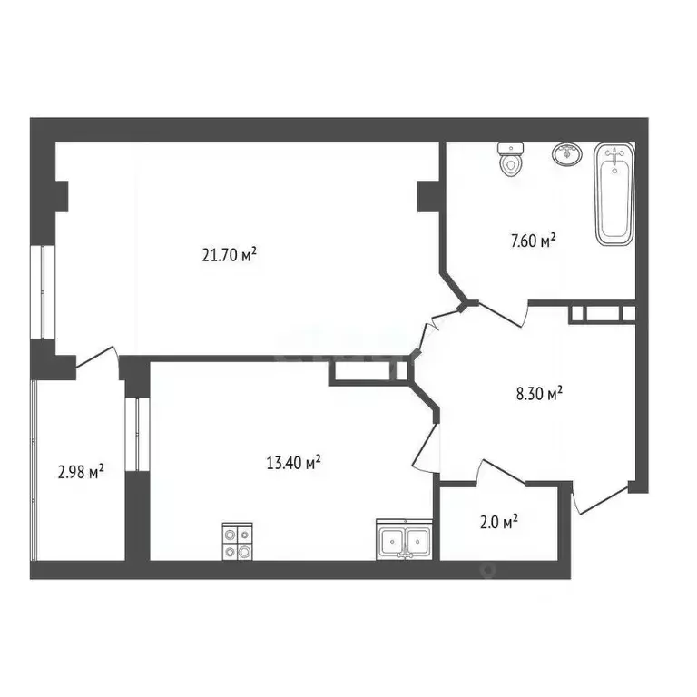 1-к кв. Саха (Якутия), Якутск ул. Пояркова, 13к1 (53.0 м) - Фото 2