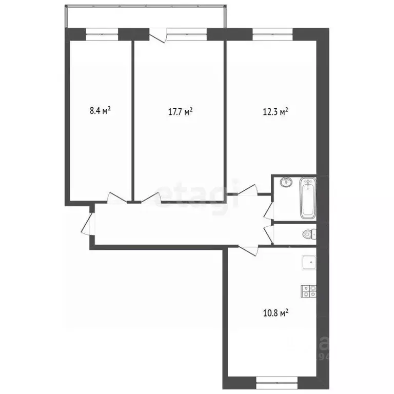 3-к кв. Мордовия, Саранск Севастопольская ул., 35 (64.0 м) - Фото 2