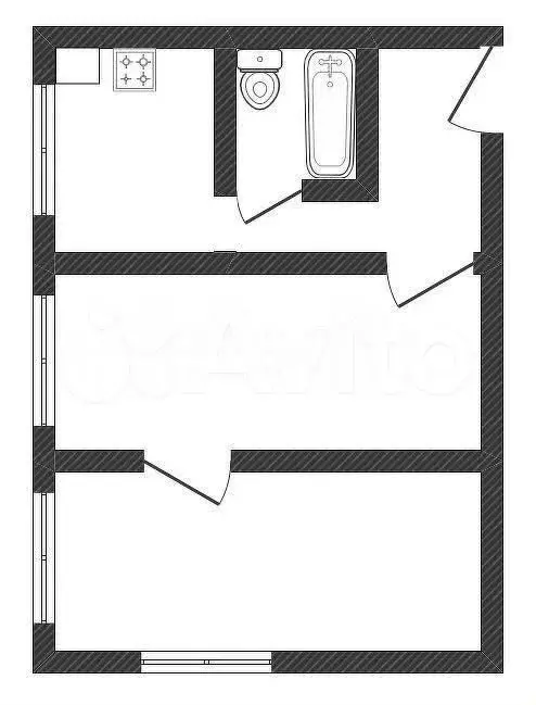 2-к. квартира, 38,2 м, 2/2 эт. - Фото 0