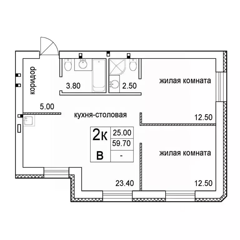 3-к кв. Новосибирская область, Новосибирск 2-я Высокогорная ул. (59.7 ... - Фото 0