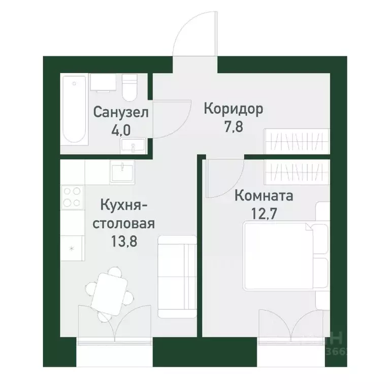 1-к кв. Свердловская область, Екатеринбург Академический мкр, 45-й ... - Фото 0
