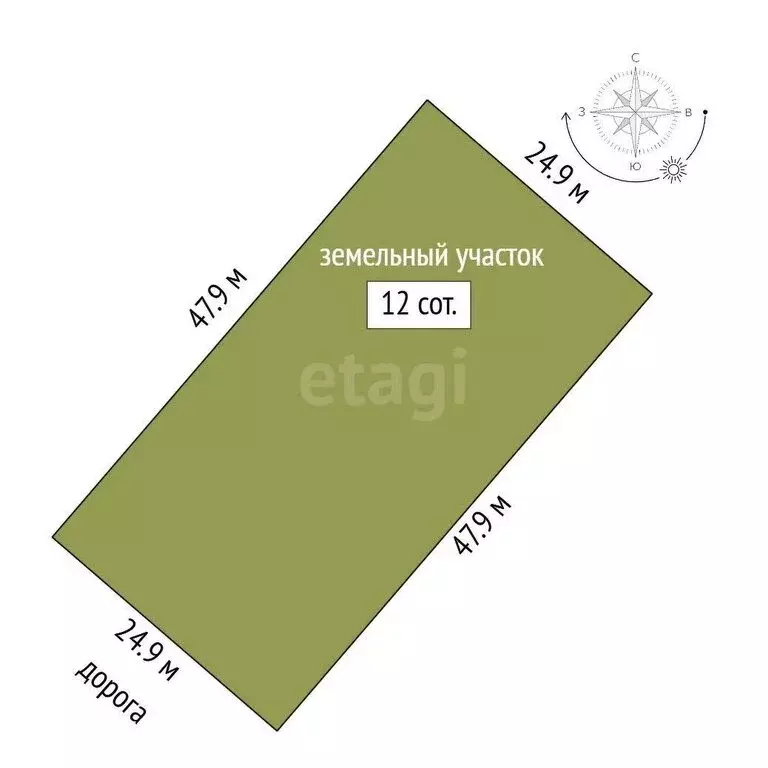 Участок в Калмаш, улица Гагарина (12 м) - Фото 1