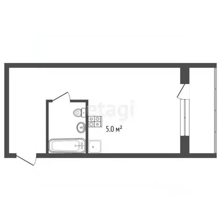 Студия Томская область, Томск ул. Степана Разина, 19 (32.0 м) - Фото 2