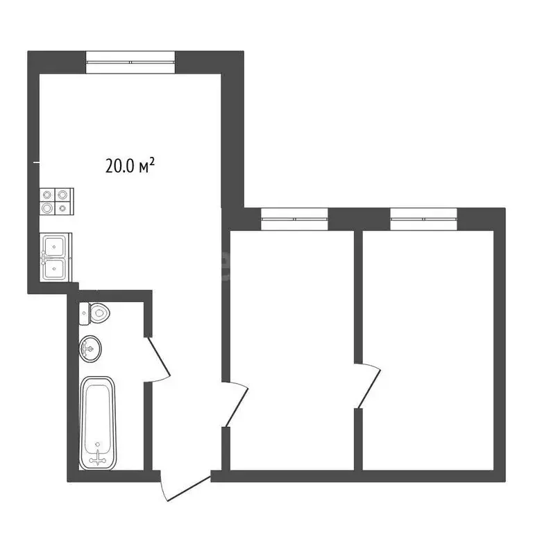 2-комнатная квартира: Нальчик, улица Кирова, 1А (51 м) - Фото 1