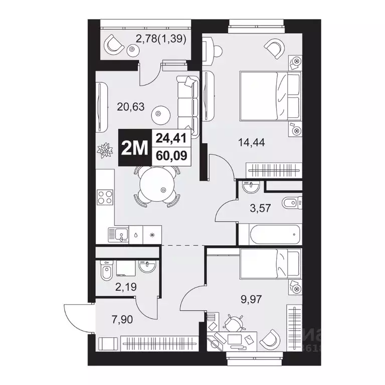3-к кв. Пензенская область, Пенза Тепличный мкр, Прованс жилой ... - Фото 1
