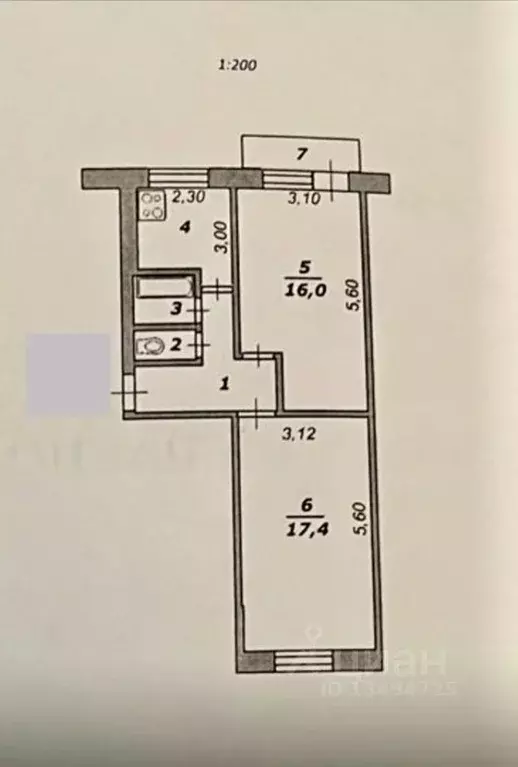 2-к кв. Белгородская область, Белгород Садовая ул., 92 (48.0 м) - Фото 1