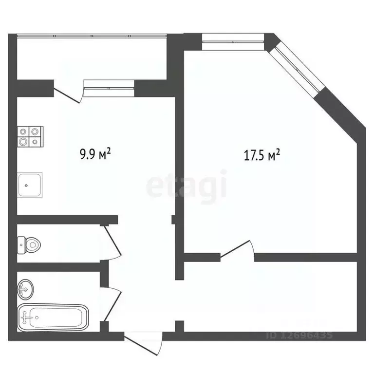 1-к кв. Московская область, Мытищи ул. Борисовка, 28 (41.1 м) - Фото 2