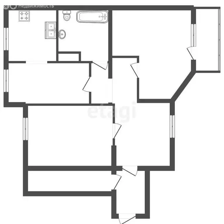 3-комнатная квартира: Санкт-Петербург, проспект Просвещения, 12к2 ... - Фото 1