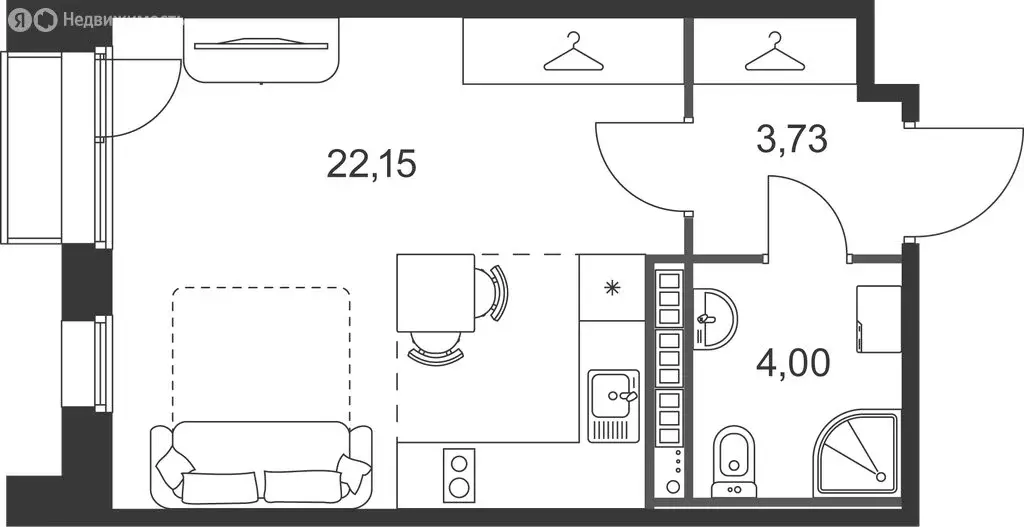 Квартира-студия: Ленинградская область, Гатчинский муниципальный ... - Фото 2