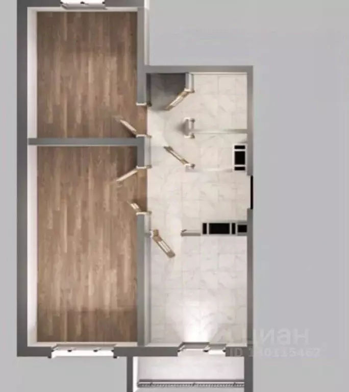 2-к кв. Астраханская область, Астрахань Жилая ул., 4 (50.88 м) - Фото 1