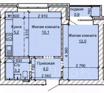 2-к кв. Алтайский край, Барнаул ул. Анатолия (35.4 м) - Фото 1