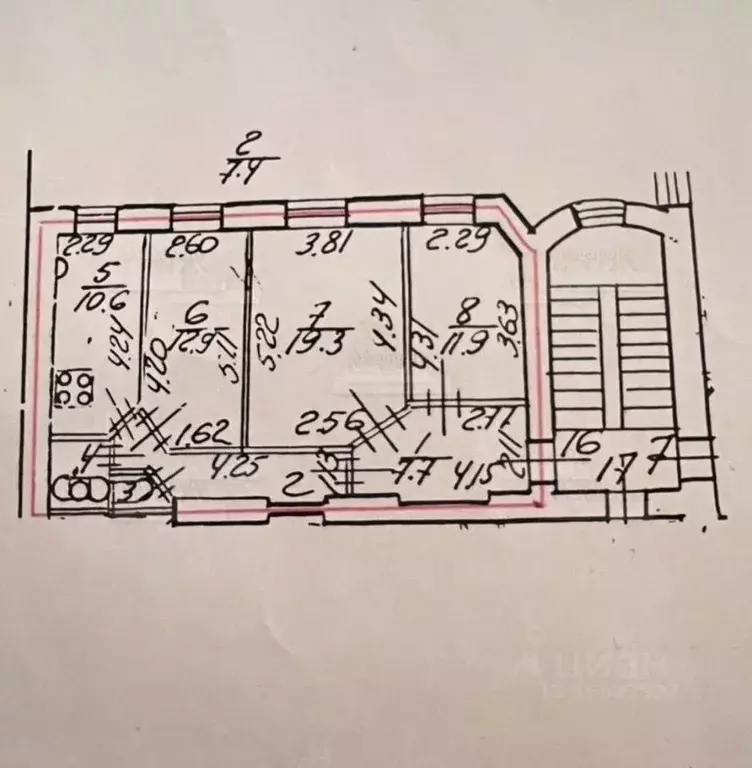 3-к кв. Санкт-Петербург Лахтинская ул., 25 (74.0 м) - Фото 2