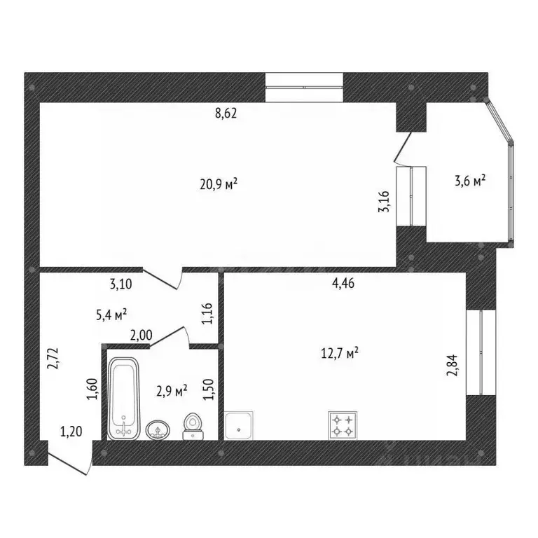 1-к кв. Башкортостан, Уфа ул. Правды, 1 (45.5 м) - Фото 1