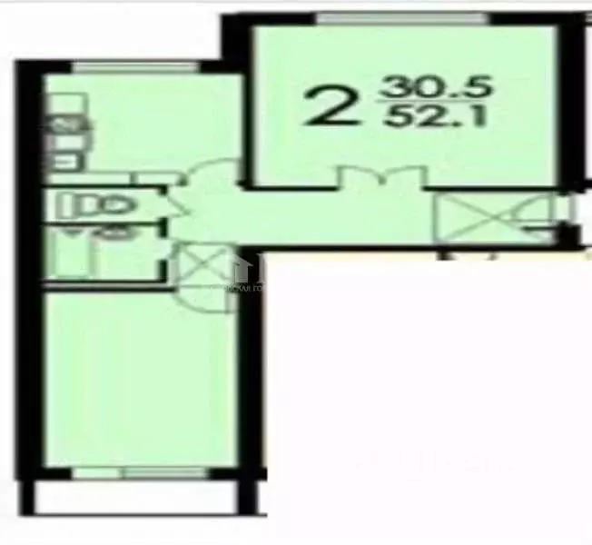 2-к кв. москва ул. академика бочвара, 7к1 (50.0 м) - Фото 1