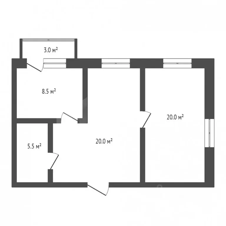 2-к кв. Тюменская область, Тюмень ул. Федюнинского, 56к2 (59.0 м) - Фото 1