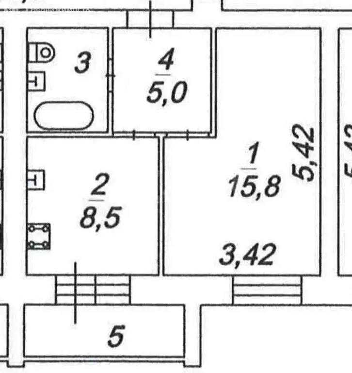 1-комнатная квартира: Ярославль, Кавказская улица, 25 (33.3 м) - Фото 1