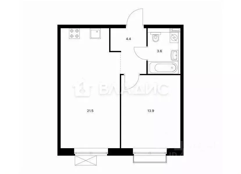 1-к кв. Москва ул. Михайлова, 30Ак6 (43.4 м) - Фото 2