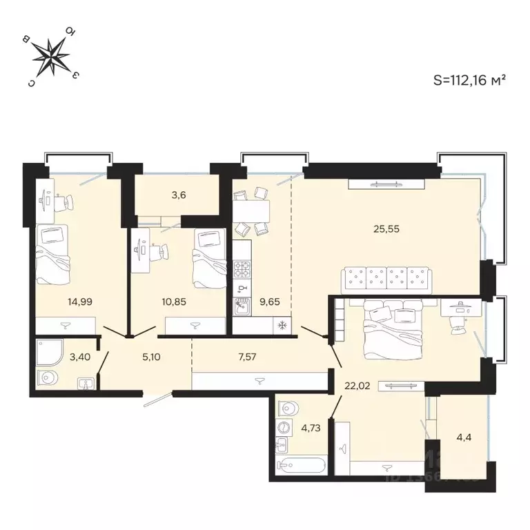 4-к кв. Карелия, Петрозаводск Береговая ул. (112.16 м) - Фото 1