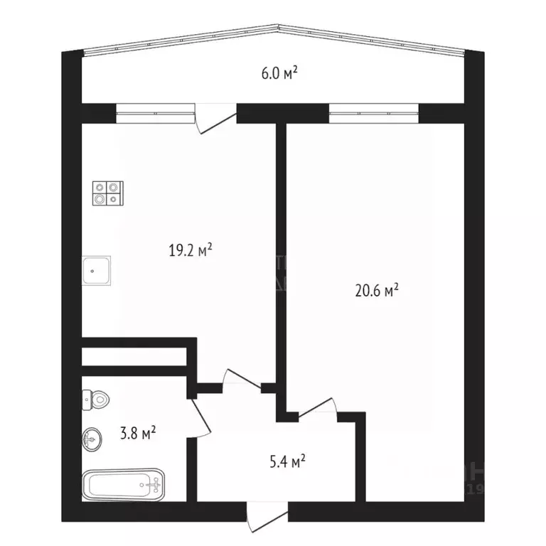 1-к кв. Тюменская область, Тюмень ул. Дмитрия Менделеева, 7 (48.9 м) - Фото 2