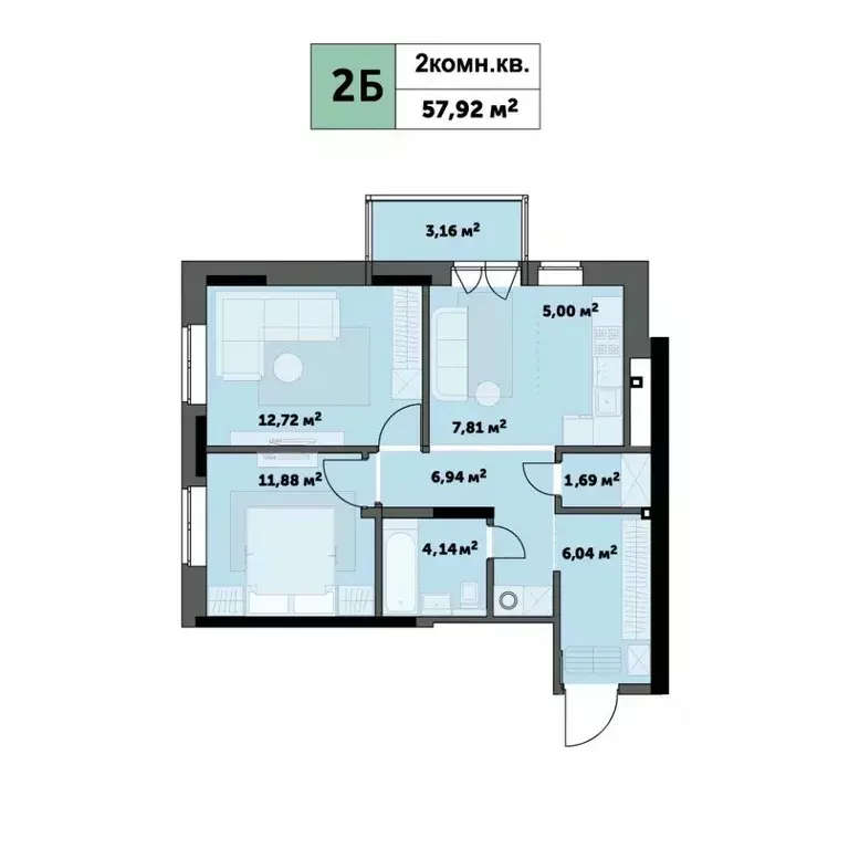 2-к кв. Удмуртия, Ижевск Ипподромный жилрайон, Седьмое Небо жилой ... - Фото 1