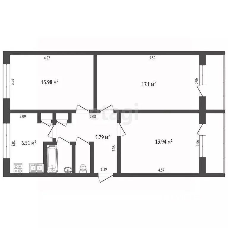 3-к кв. Мордовия, Лямбирский район, с. Александровка ул. Долганова, 3 ... - Фото 1