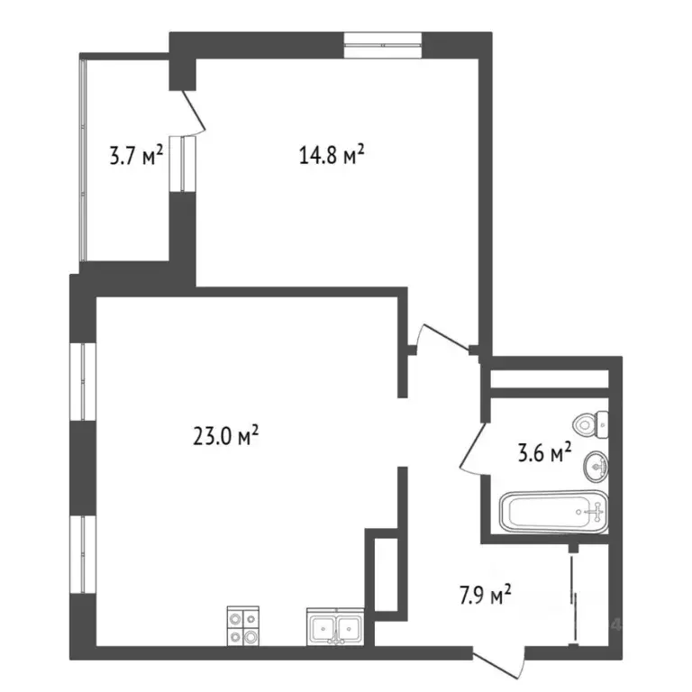 1-к кв. Тюменская область, Тюмень ул. Линейная, 23 (49.0 м) - Фото 2