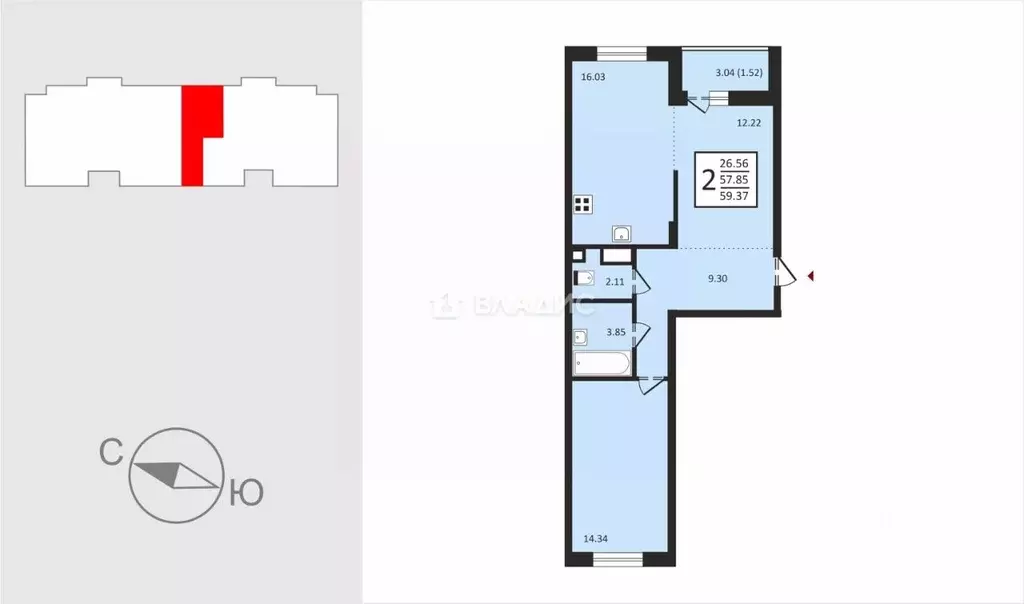 2-к кв. Владимирская область, Владимир пос. Заклязьменский, ул. ... - Фото 2