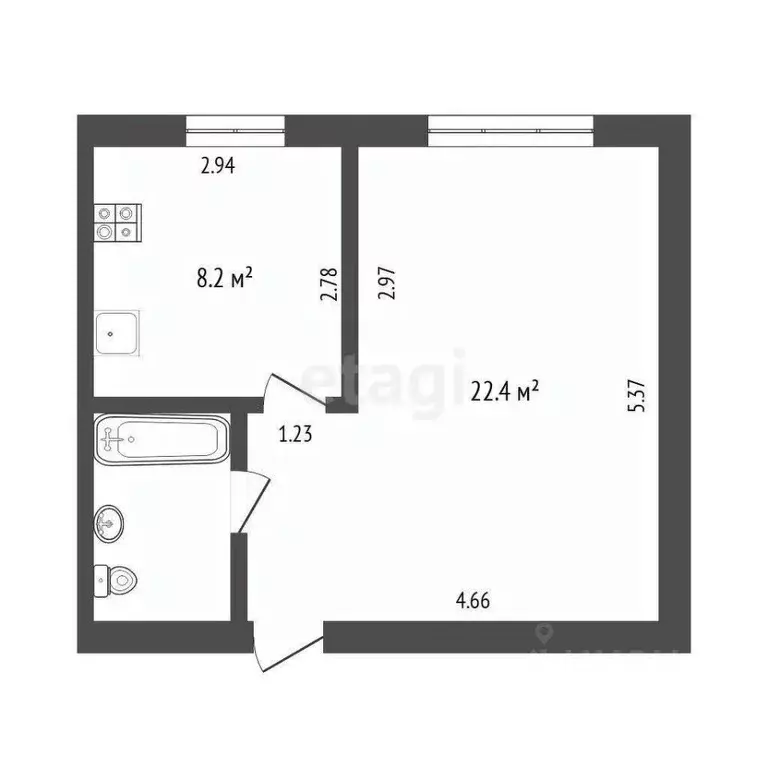 1-к кв. Тюменская область, Тюмень ул. Мельникайте, 57 (39.4 м) - Фото 1