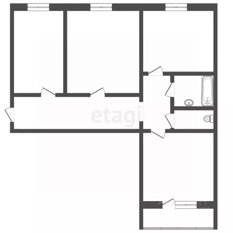 3-к кв. Владимирская область, Муром Владимирская ул., 40 (62.3 м) - Фото 0