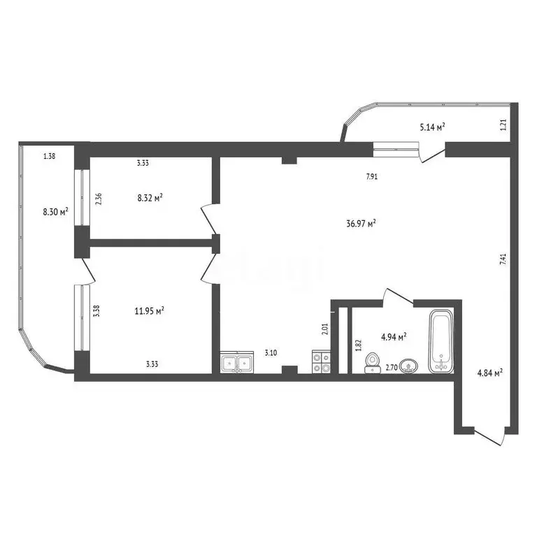 2-комнатная квартира: Республика Крым, муниципальный округ Ялта, ... - Фото 1