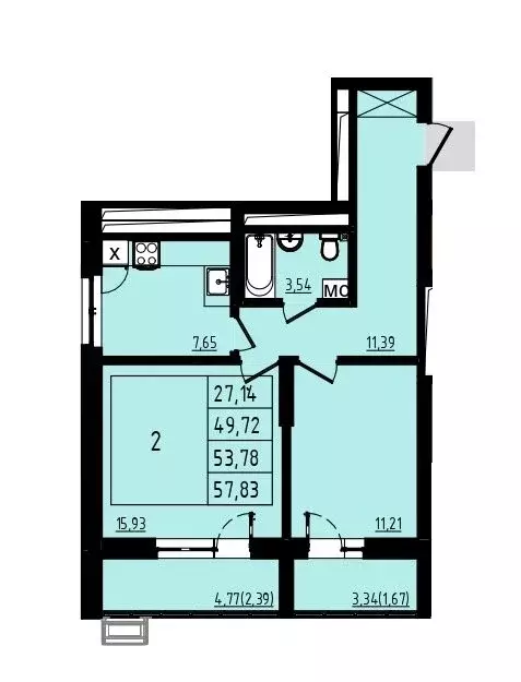 2-комнатная квартира: Уфа, жилой район Затон-Восточный, микрорайон ... - Фото 1