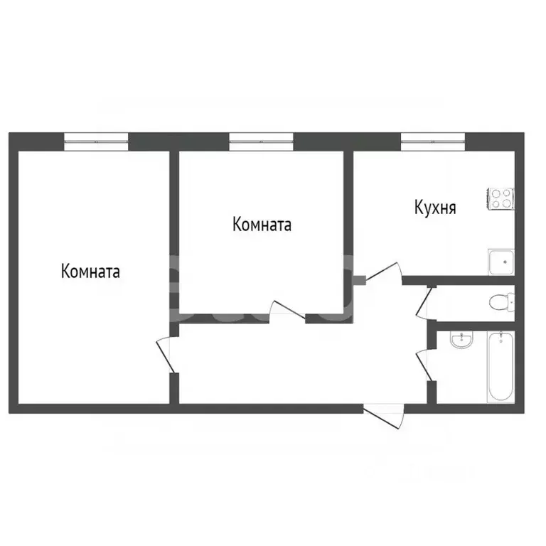 2-к кв. Ханты-Мансийский АО, Сургут ул. Григория Кукуевицкого, 9/1 ... - Фото 1