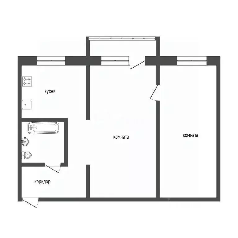 2-к кв. Курганская область, Курган ул. Василия Блюхера, 26 (42.0 м) - Фото 2