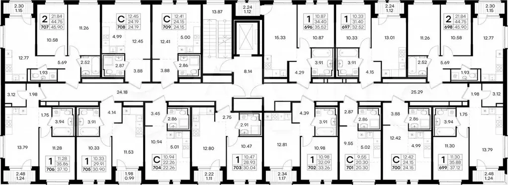 1-к. квартира, 30,9 м, 8/9 эт. - Фото 1