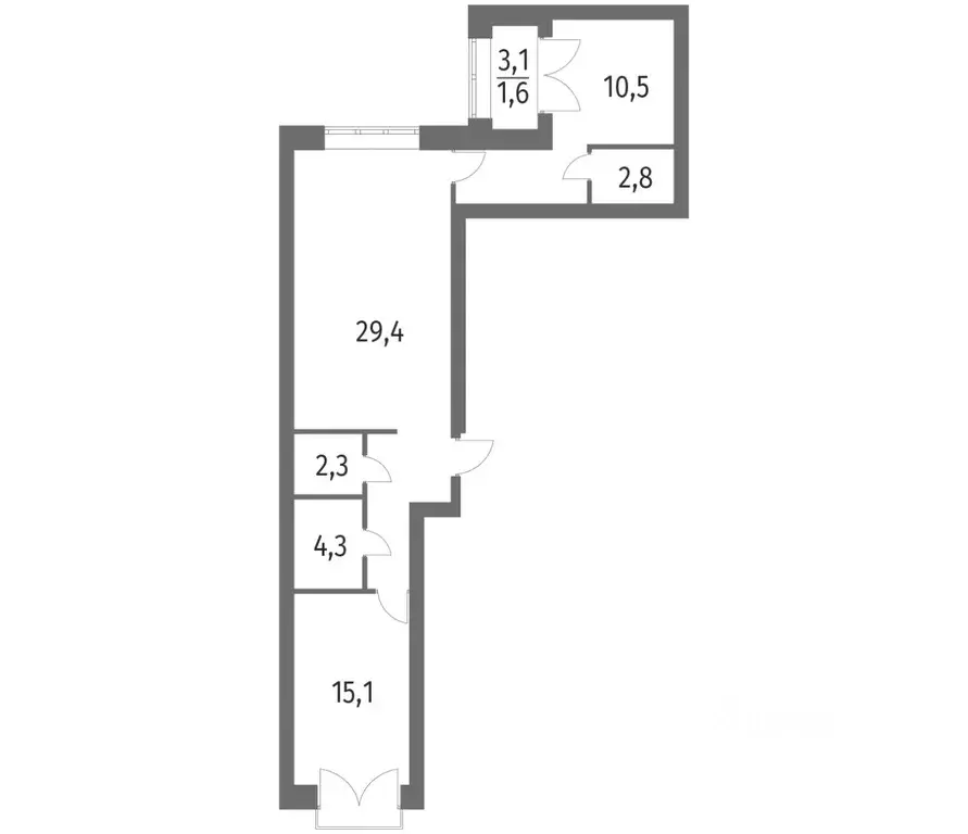 2-к кв. Санкт-Петербург ул. Академика Константинова, 1к1 (83.1 м) - Фото 0