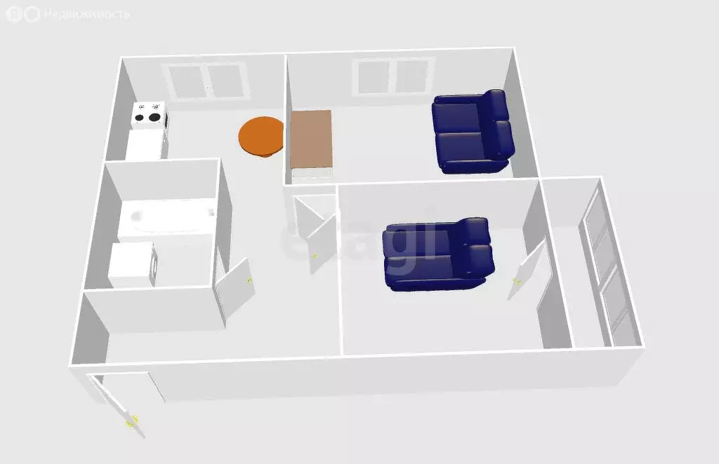 2-комнатная квартира: Томари, улица Ломоносова, 6 (42 м) - Фото 2