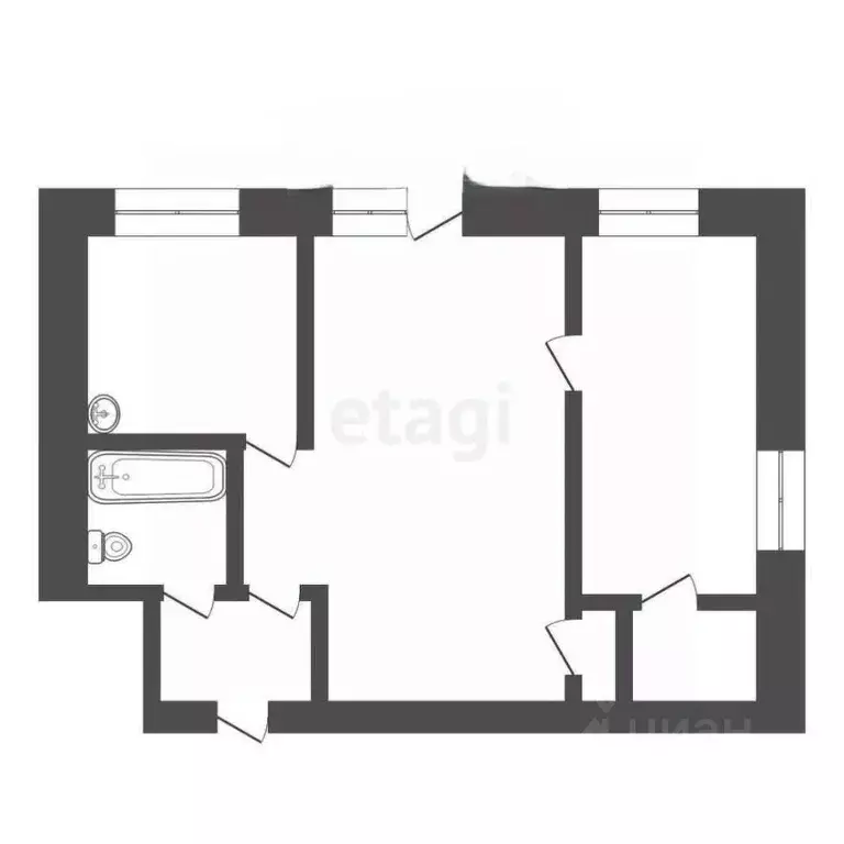 2-к кв. Кемеровская область, Юрга Московская ул., 36 (43.2 м) - Фото 0