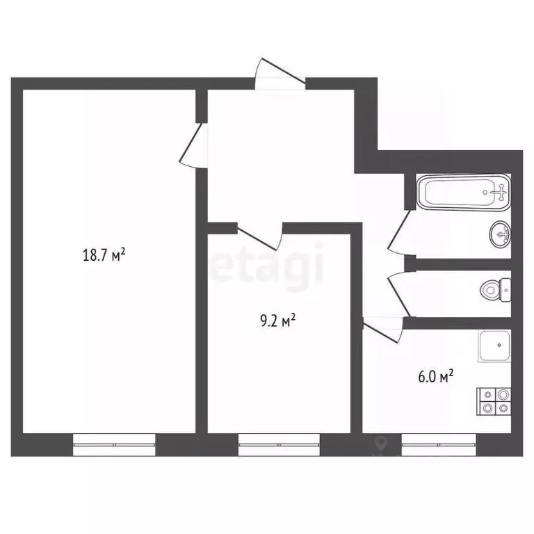 2-к кв. Москва Ореховый бул., 14К2 (45.0 м) - Фото 1