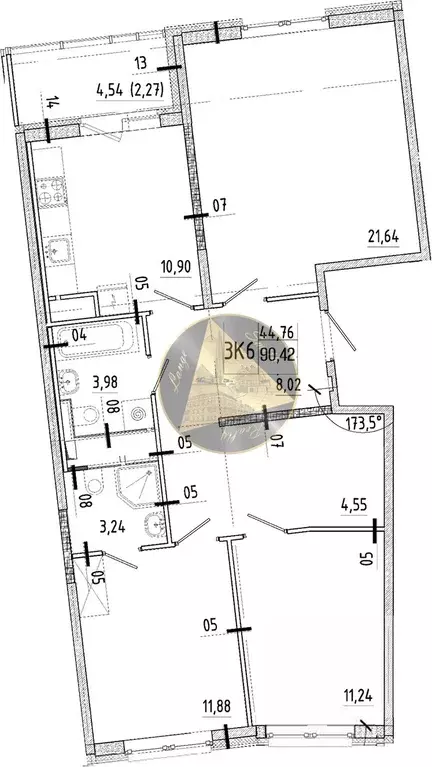 Продаётся 3-к квартира, 90.42 м - Фото 1