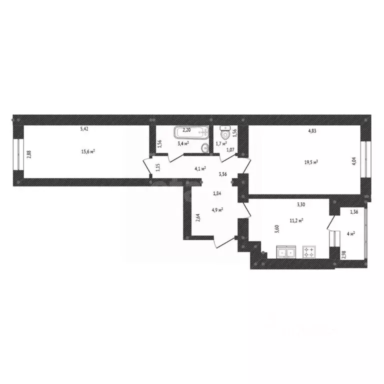 2-к кв. Башкортостан, Уфа Союзная ул., 37 (62.0 м) - Фото 2